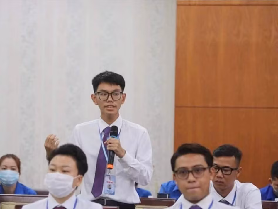 Triệu Chí Phong tham dự Đại hội Đại biểu Đoàn TNCS TP. HCM lần thứ XI, nhiệm kỳ 2022 - 2027. (Ảnh: NVCC)