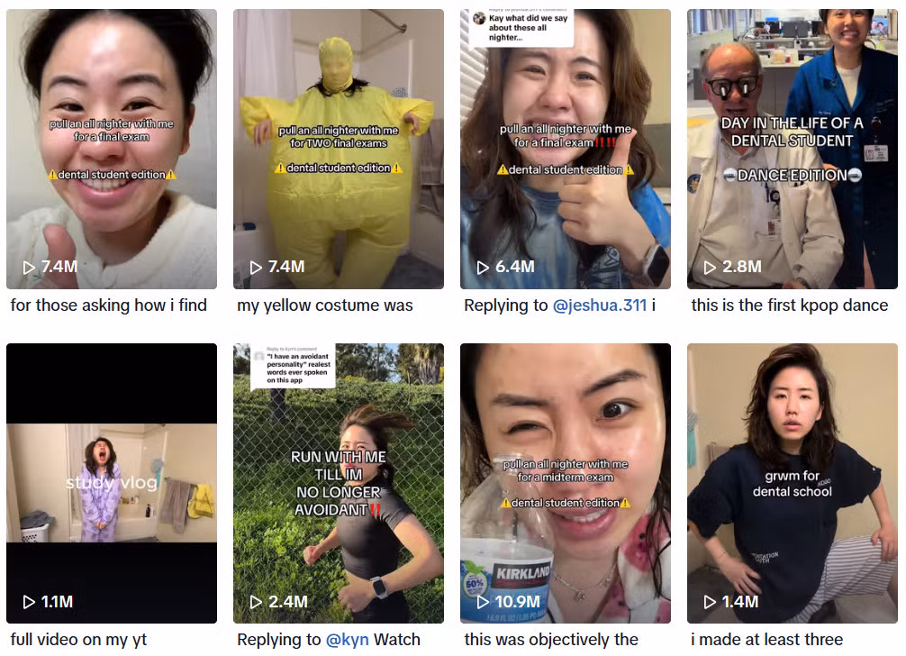Nữ TikToker “nổi lên” với những video chia sẻ chủ đề học hành. (Ảnh: Chụp màn hình) Nữ TikToker “nổi lên” với những video chia sẻ chủ đề học hành. (Ảnh: Chụp màn hình)