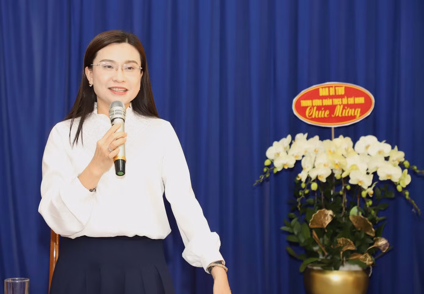 Bí thư T.Ư Đoàn Nguyễn Phạm Duy Trang phát biểu tại buổi làm việc. (Ảnh: Ngô Tùng)