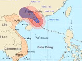 siêu bão Utor có khả năng đi vào Trung Quốc và suy yếu thành áp thấp