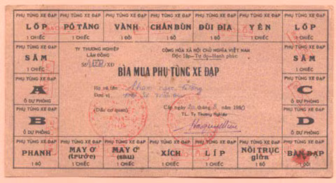 Lốp, vành, chắn bùn, yên, săm... những phụ tùng có tên trong Bìa mua phụ tùng xe đạp