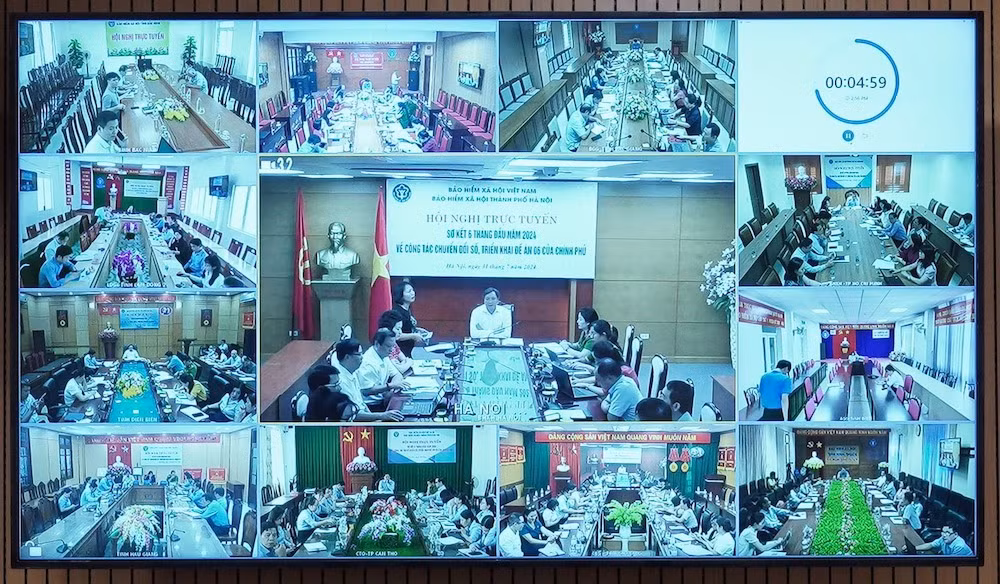 BHXH họp trực tuyến toàn quốc đánh giá sơ kết 6 tháng đầu năm triển khai chuyển đổi số, Đề án 06.