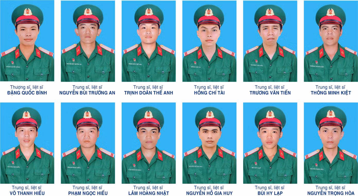 12 Liệt sĩ được Chủ tịch nước truy tặng Huân chương Bảo vệ Tổ quốc hạng Ba.