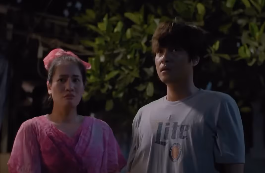 Bình (Minh Cúc) và Điền (Tô Dũng) hoảng sợ vì Lưu (NSƯT Hoàng Hải) tức giận. Ảnh: CMH. Bình (Minh Cúc) và Điền (Tô Dũng) hoảng sợ vì Lưu (NSƯT Hoàng Hải) tức giận. Ảnh: CMH.