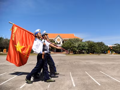 Lễ chào cờ trên đảo Trường Sa, quần đảo Trường Sa, Việt Nam