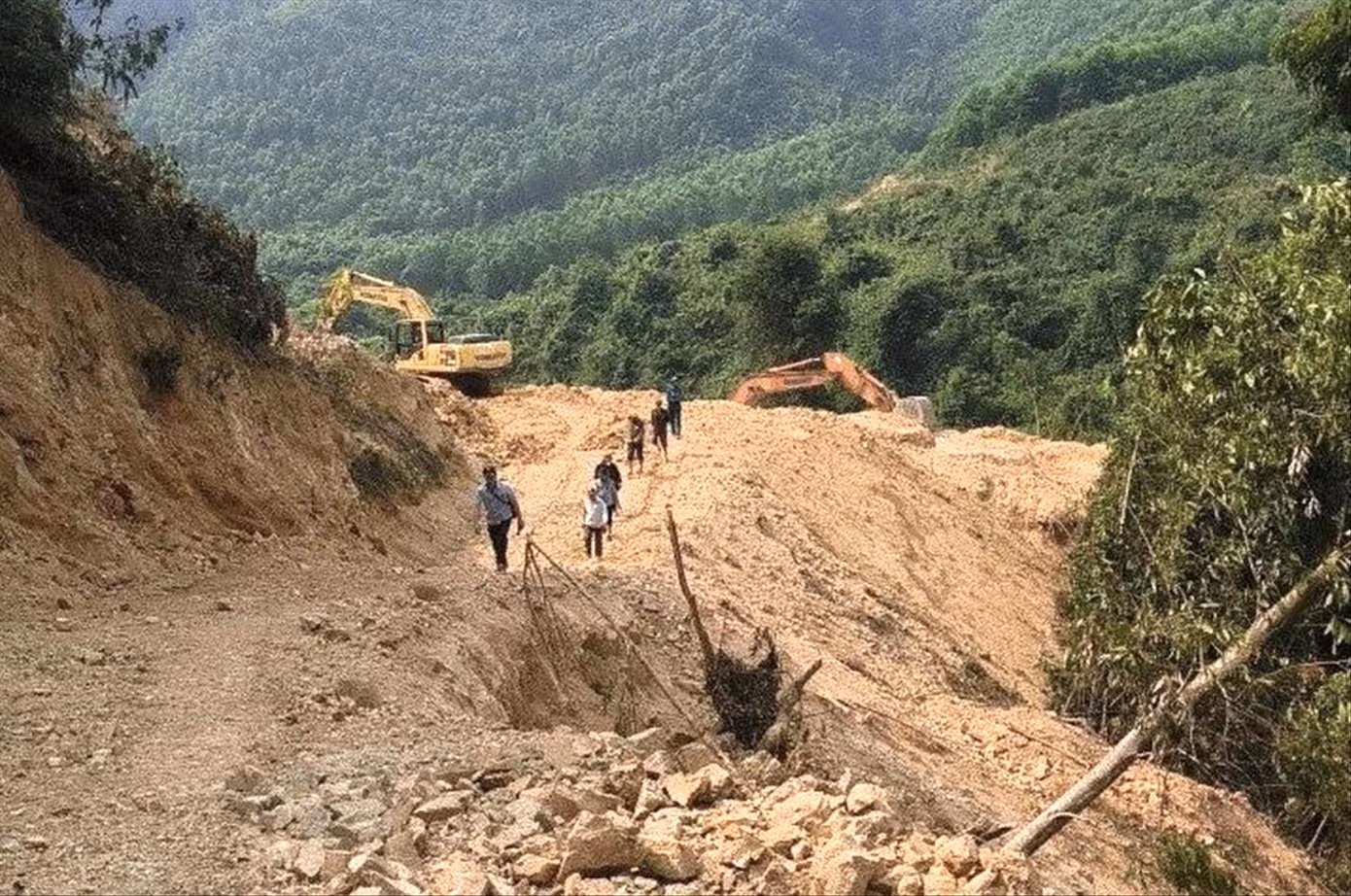 Khu vực rừng tự nhiên bị Cty Cổ phần Trường Danh san ủi trái phép để thi công đường giao thông