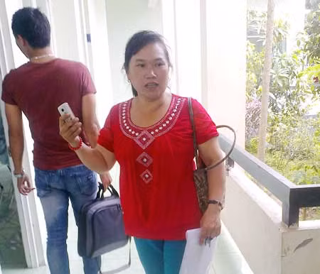 Bà Tuyết tại cơ quan Công an