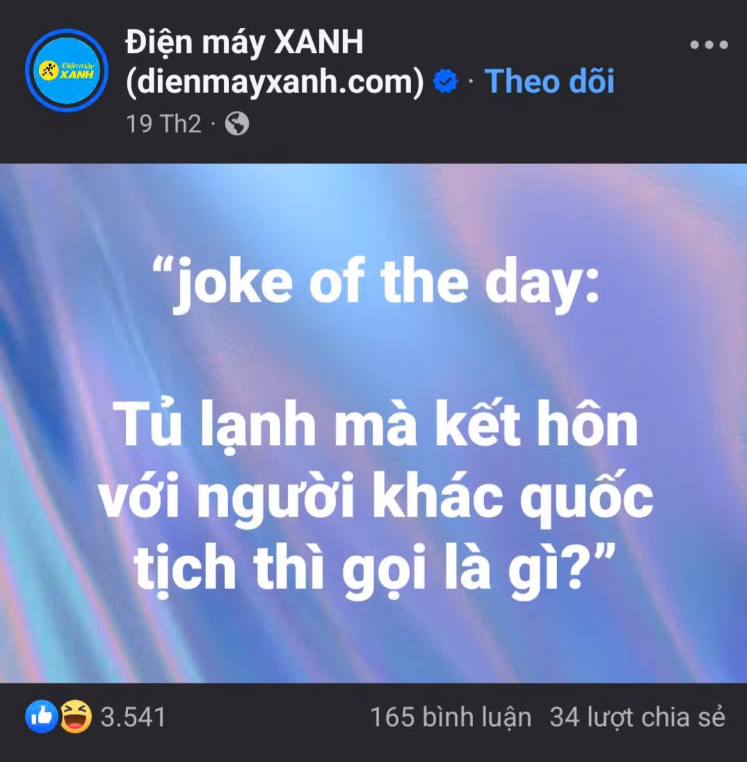 Các thương hiệu nổi tiếng cũng "nhập cuộc" vào đường đua trào lưu "Joke of the day". (Ảnh chụp màn hình) Các thương hiệu nổi tiếng cũng "nhập cuộc" vào đường đua trào lưu "Joke of the day". (Ảnh chụp màn hình)