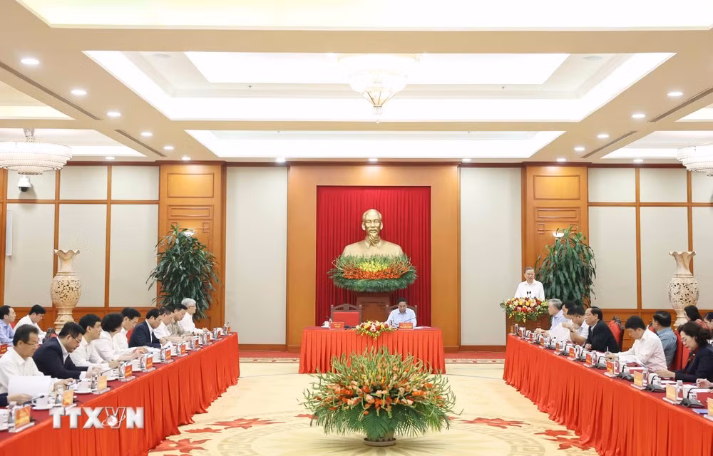 Toàn cảnh cuộc làm việc. Ảnh: TTXVN. Toàn cảnh cuộc làm việc. Ảnh: TTXVN.