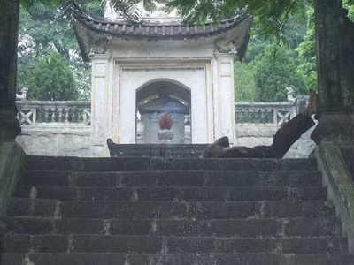 “Cái bang” nằm chắn lối vào chùa. “Cái bang” nằm chắn lối vào chùa