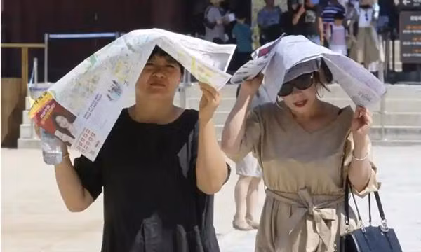 Hàn Quốc cũng cho biết, mỗi mùa Hè gần đây đều có hàng ngàn người bị các bệnh liên quan đến nắng nóng. Ảnh: Ahn Young-joon/ AP.