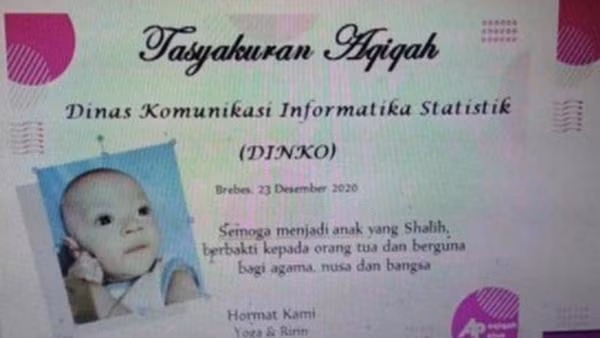 Bố đặt cho con trai cái tên kỳ lạ. Ảnh: Liputan 6.