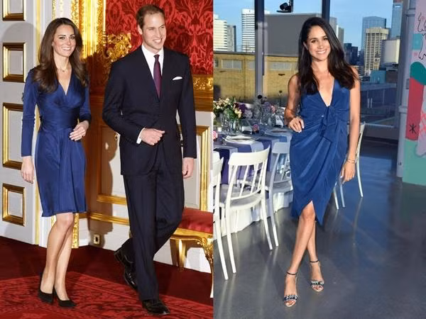 Trang phục của Kate thường có xu hướng cổ điển hơn Meghan. Ảnh: Getty.