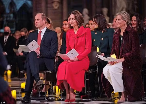 Vợ chồng William - Kate được khen ngơi trong bài phát biểu của Nữ hoàng. Ảnh: PA.