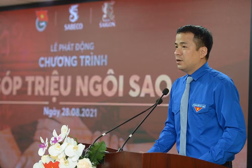 Anh Ngô Văn Cương, Bí thư T.Ư Đoàn phát biểu tại chương trình.