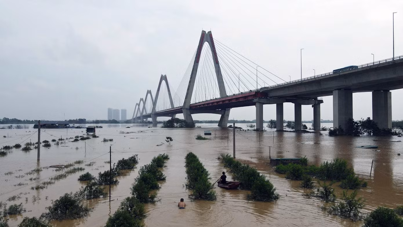 Theo báo cáo của UBND phường Nhật Tân (Q. Tây Hồ, TP. Hà Nội), toàn địa bàn có khoảng 25,5 ha đất bãi ngập, trong đó có 12 ha khu vực bãi đá Sông Hồng; 8,5 ha khu vực đấu giá cho thuê quyền sử dụng đất mục đích sản xuất nông nghiệp; 5 ha đất nông nghiệp của các hộ dân; đặc biệt có khoảng 20.000 cây hoa đào bị ngập nước.