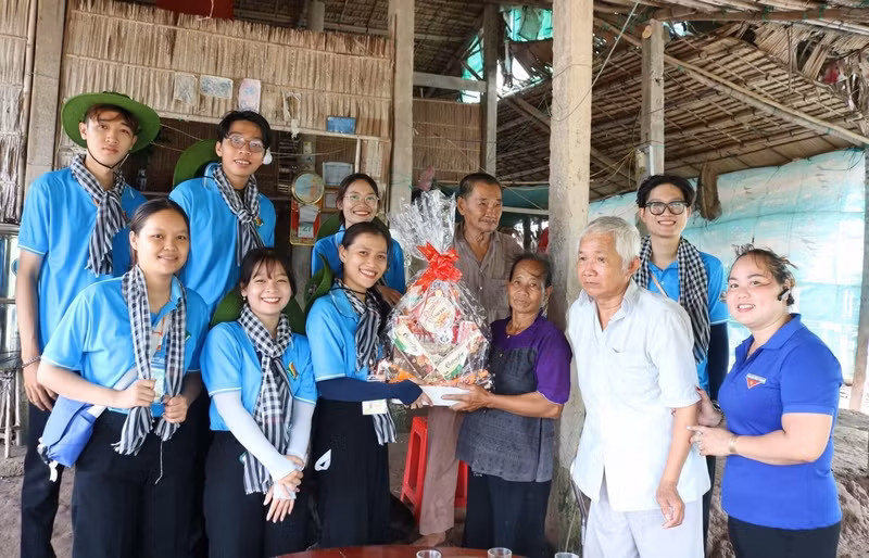Hoạt động thăm hỏi và tặng quà cho các hộ gia đình chính sách, có công với cách mạng trong xã. Hoạt động thăm hỏi và tặng quà cho các hộ gia đình chính sách, có công với cách mạng trong xã.