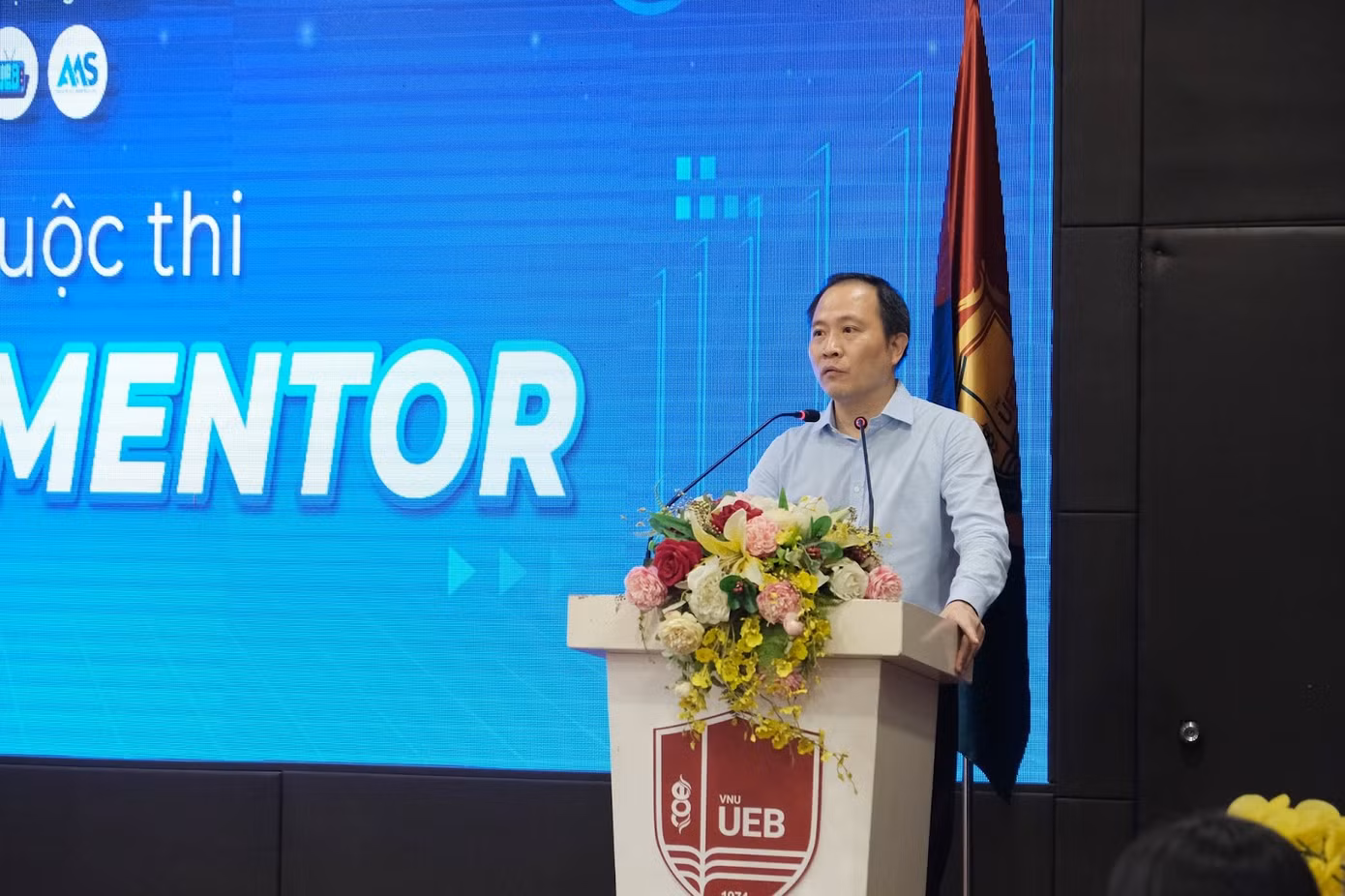 PGS. TS Lê Trung Thành – Hiệu trưởng trường ĐH Kinh tế (ĐHQG Hà Nội) phát biểu tại chương trình.