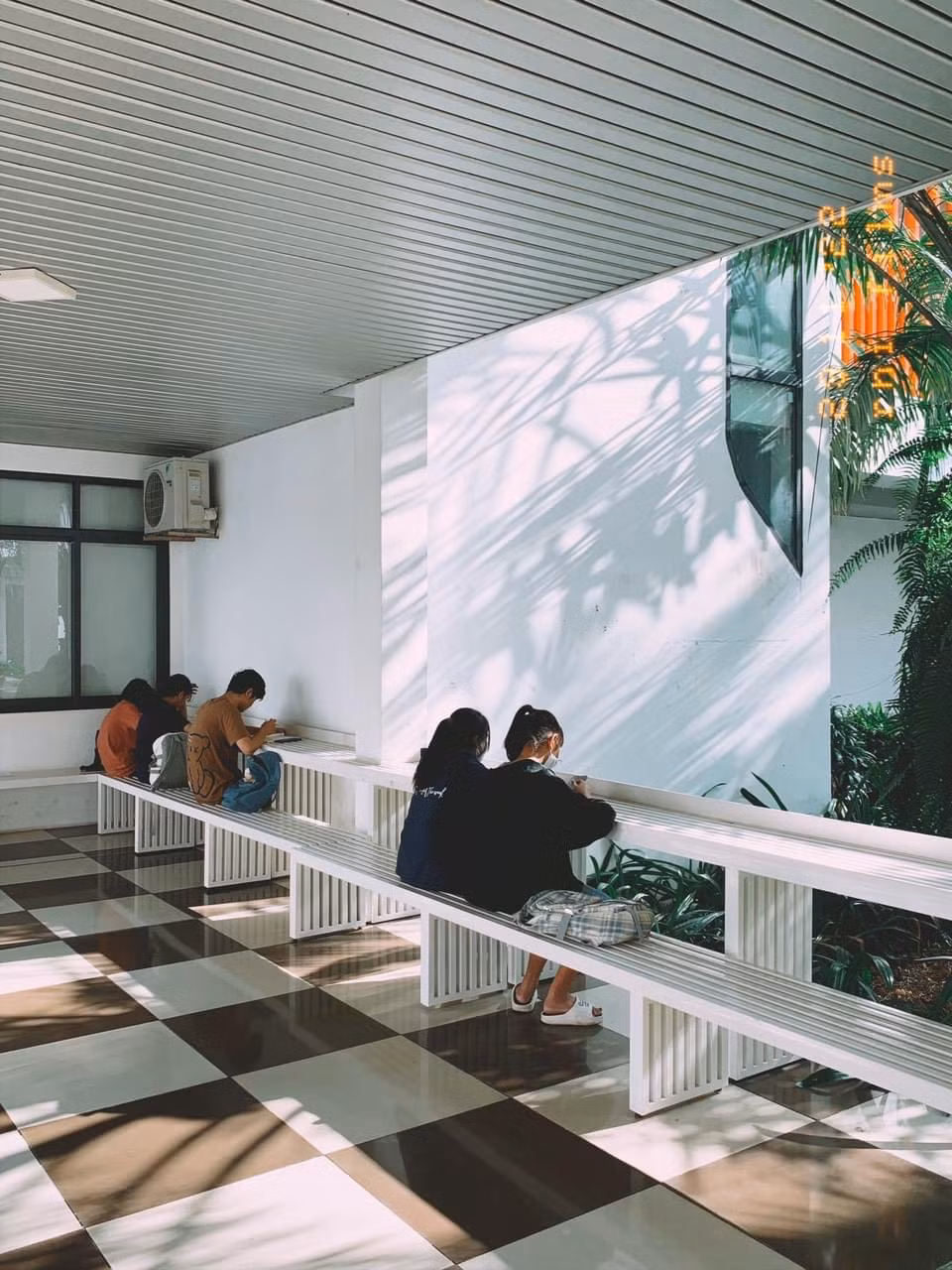Góc tránh nắng cực "chill" của các bạn sinh viên.