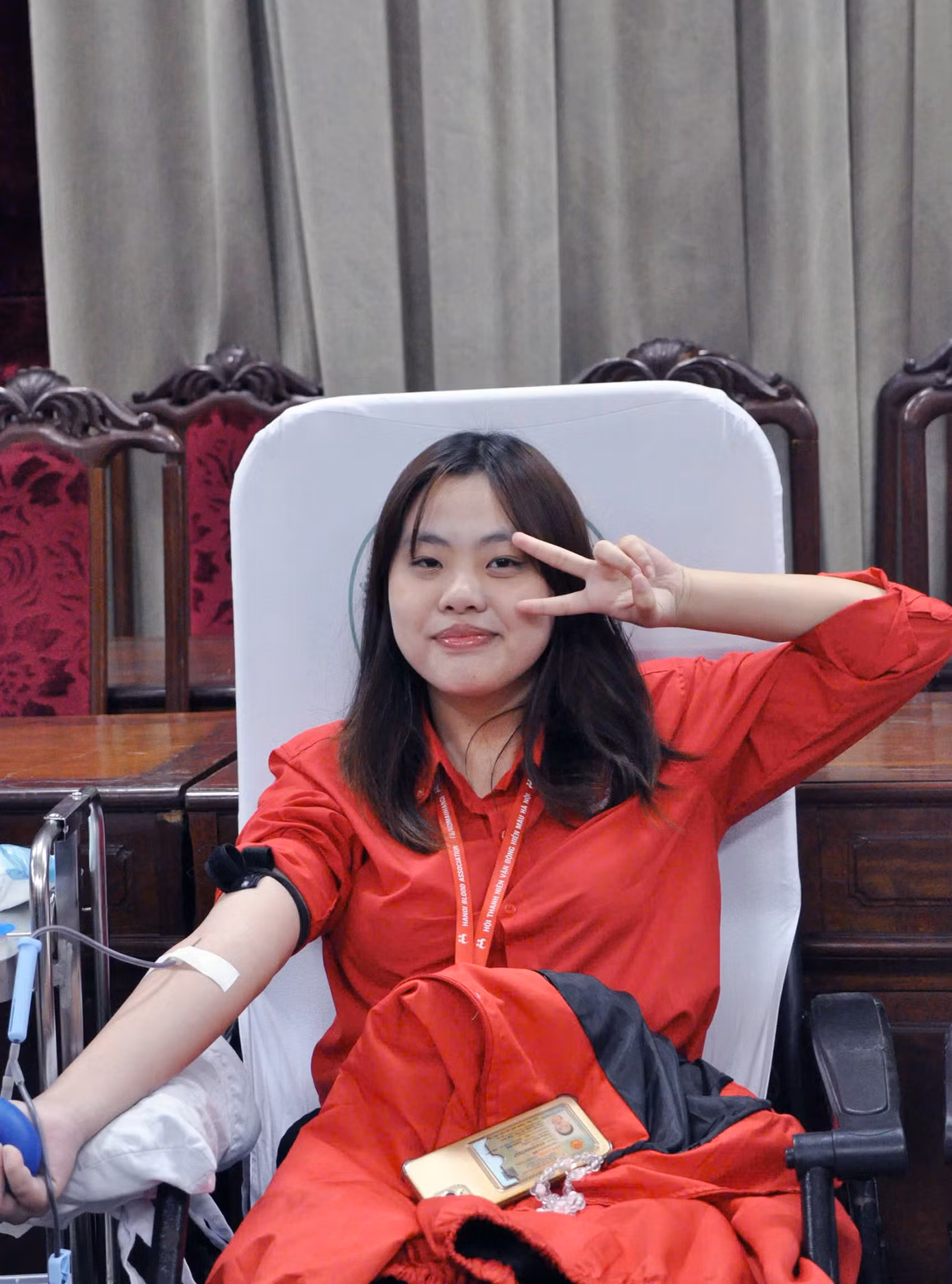 Trần Bảo Châu - người đã hiến máu tới 6 lần, tại chương trình.