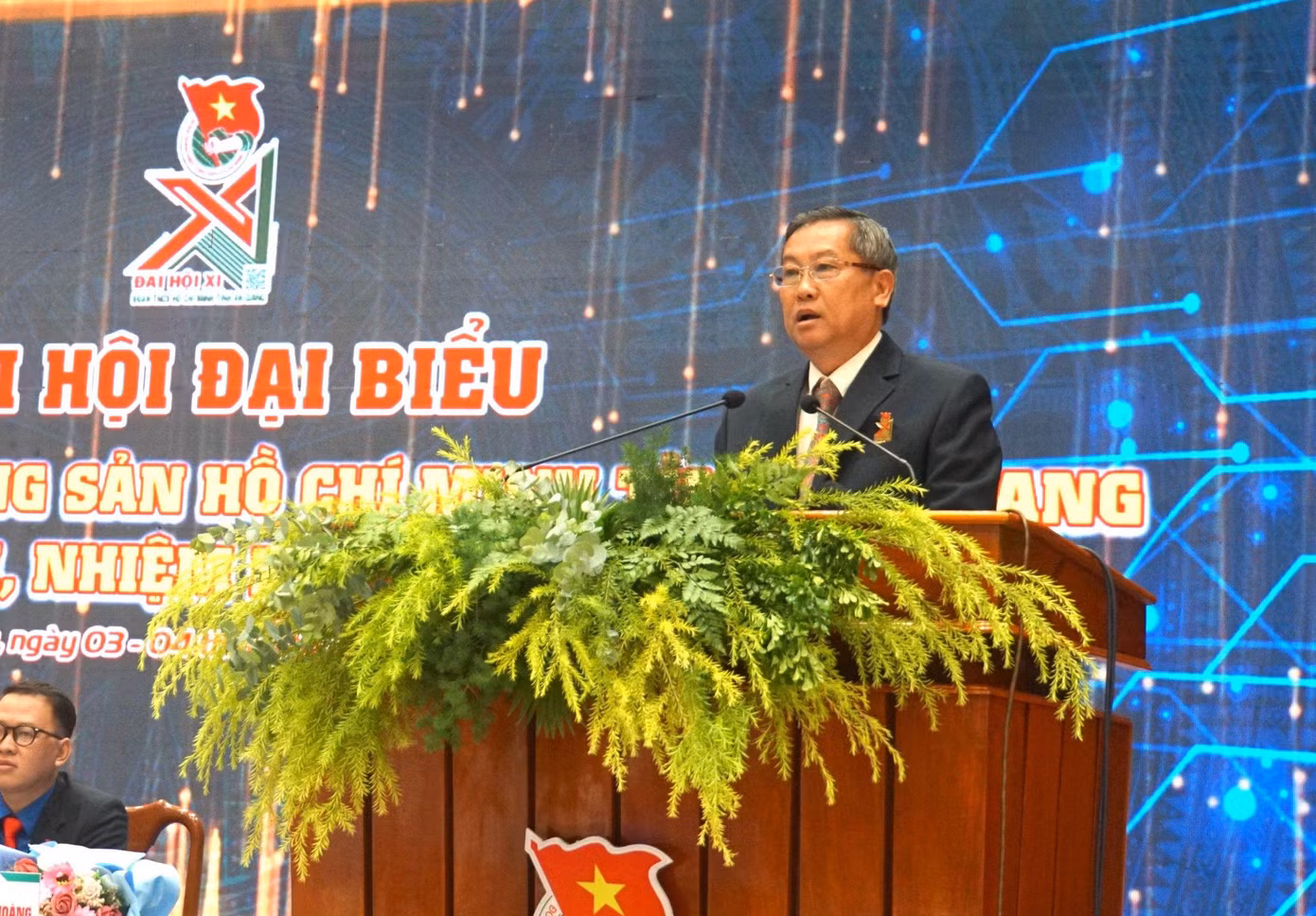 Ông Lê Văn Nưng - Phó Bí thư Thường trực Tỉnh uỷ, Chủ tịch HĐND tỉnh An Giang phát biểu tại Đại hội.