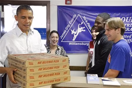 Ông Obama trong chiến dịch tranh cử tại Williamsburg, bang Virginia 
