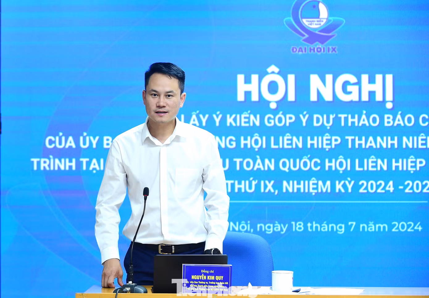 Anh Nguyễn Kim Quy phát biểu kết luận hội nghị. Ảnh: Xuân Tùng