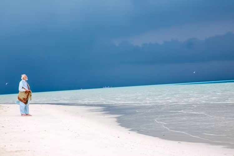 Hình ảnh Thủ tướng Modi thăm Lakshadweep. Ảnh: X