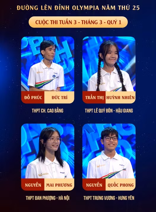 Ai sẽ là chủ nhân vòng nguyệt quế cuộc thi tuần cuối cùng của Quý 3? Nguồn: Fanpage Đường Lên Đỉnh Olympia
