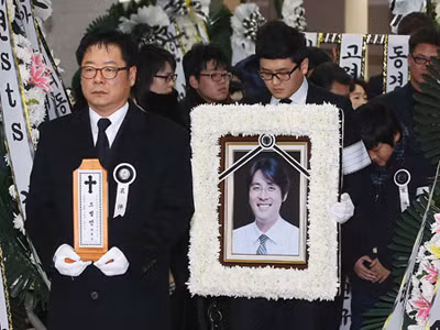 Đám tang Cho Sung-min. Ảnh: Yonhap