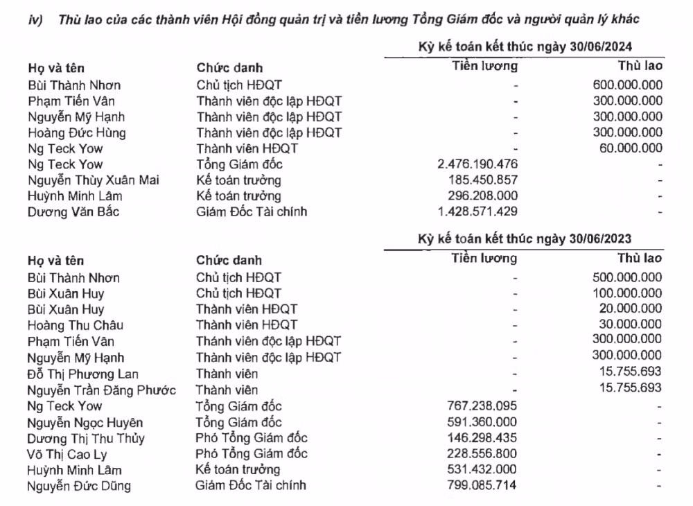 Chi tiết thu nhập của lãnh đạo Tập đoàn Novaland. Chi tiết thu nhập của lãnh đạo Tập đoàn Novaland.