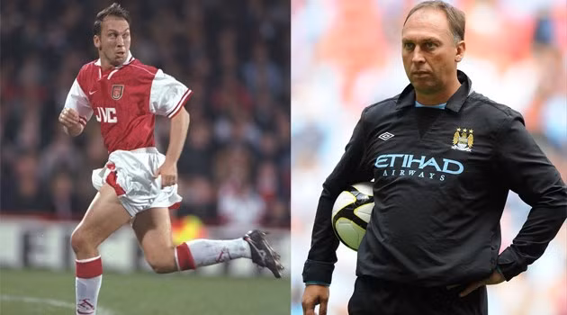 David Platt trong màu áo Arsenal và giờ là trợ lý HLV của Man City