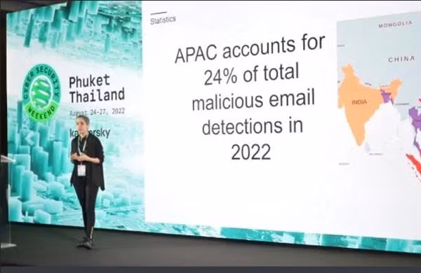 Email với mục đích xấu được gửi rất nhiều ở khu vực châu Á - Thái Bình Dương. Ảnh: BERNAMA.