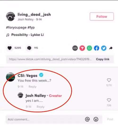 Đoàn làm phim đã liên lạc với Josh. Ảnh: Josh Nalley. Đoàn làm phim đã liên lạc với Josh. Ảnh: Josh Nalley.