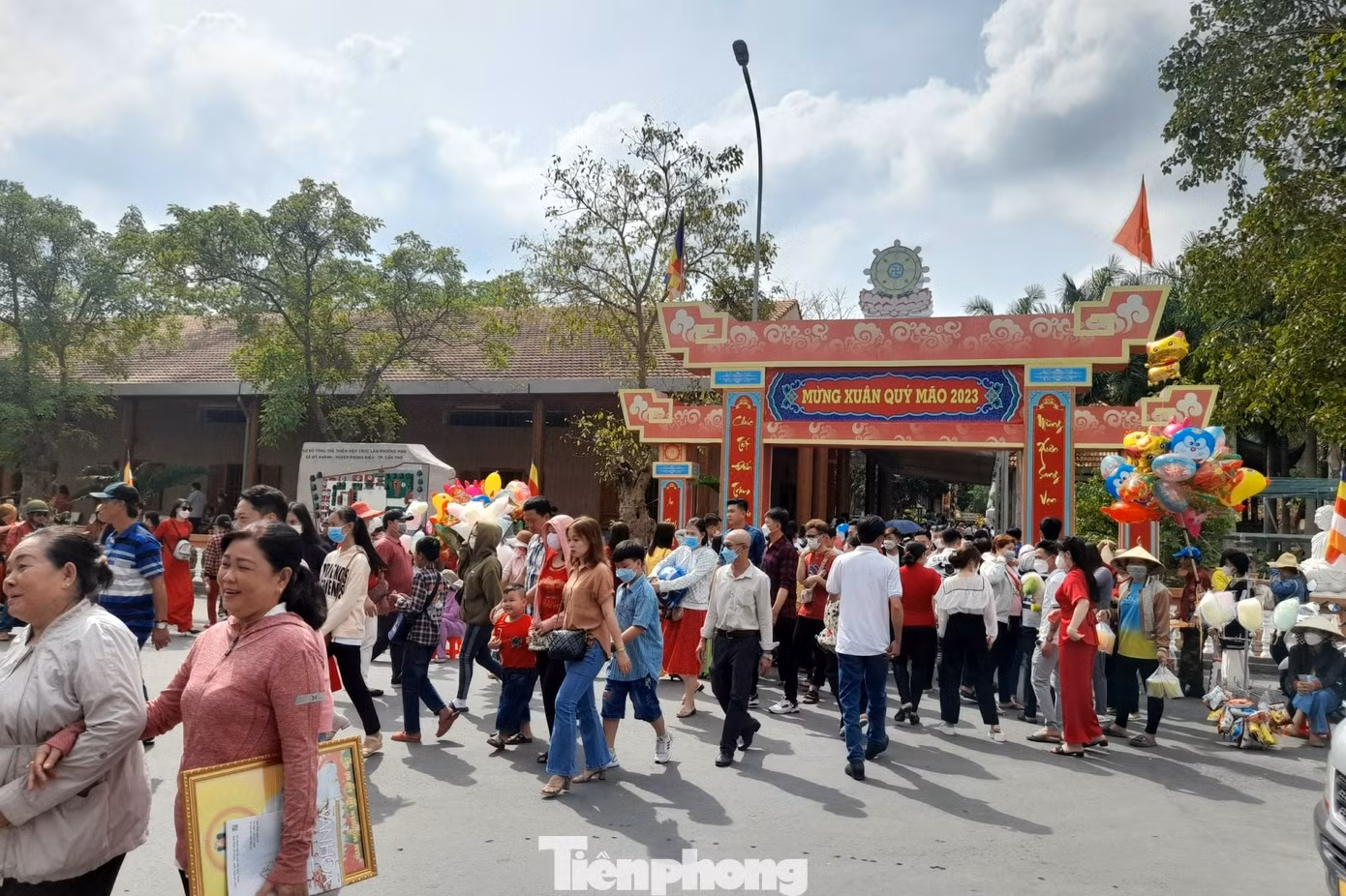 Thiền viện Trúc Lâm Phương Nam tại Cần Thơ ngày mùng 1 Tết Quý Mão 2023. Ảnh: Cảnh Kỳ