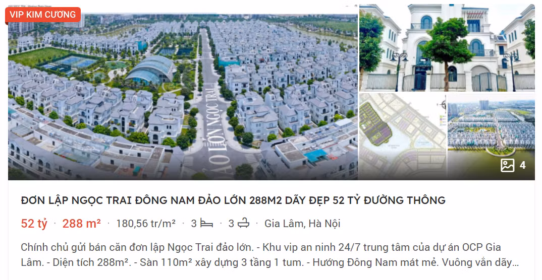 Một căn biệt thự đơn lập có giá khoảng 180 triệu đồng/m2. Một căn biệt thự đơn lập có giá khoảng 180 triệu đồng/m2.