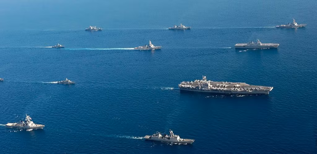 Hạm đội tàu sân bay Mỹ thời gian gần đây thường xuyên hiện diện tại Biển Đông và vừa có cuộc tập trận tại khu vực này