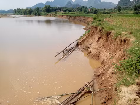 Ruộng của người dân bị sạt lở nghiêm trọng do vàng tặc hoành hành