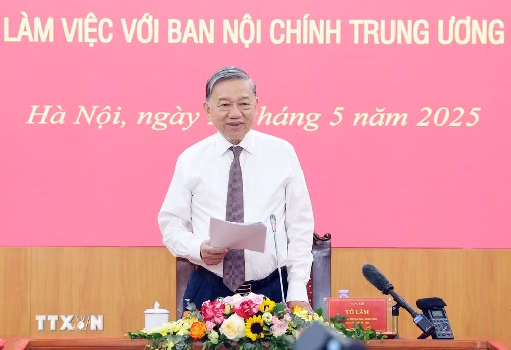 Tổng Bí thư Tô Lâm phát biểu tại buổi làm việc. Ảnh: TTXVN. Tổng Bí thư Tô Lâm phát biểu tại buổi làm việc. Ảnh: TTXVN.