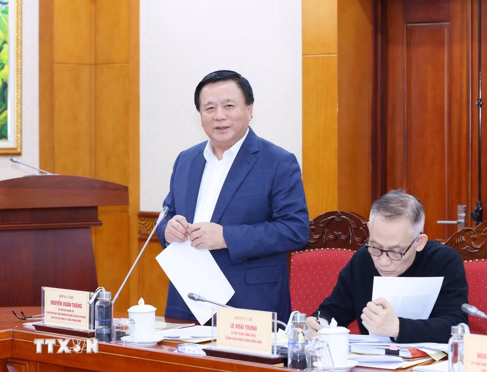 Các đại biểu phát biểu tại buổi làm việc. Ảnh: TTXVN.