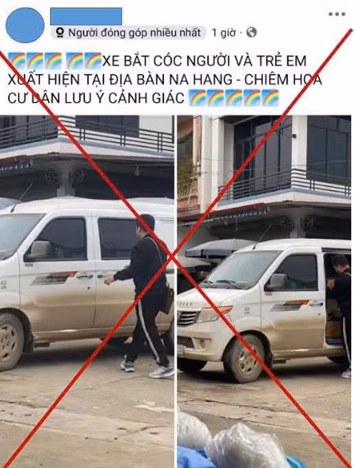Một bài viết đăng thông tin thất thiệt về bắt cóc người và trẻ em trên mạng xã hội. Ảnh: Công an tỉnh Tuyên Quang
