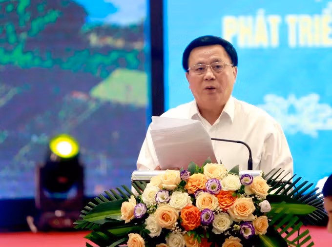 Ông Nguyễn Xuân Thắng phát biểu tại hội thảo Ảnh: Hà Hồng.