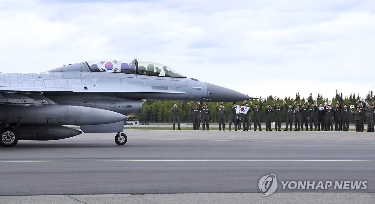 Máy bay chiến đấu KF-16 tại cuộc tập trận Red Flag. (Ảnh: Yonhap)