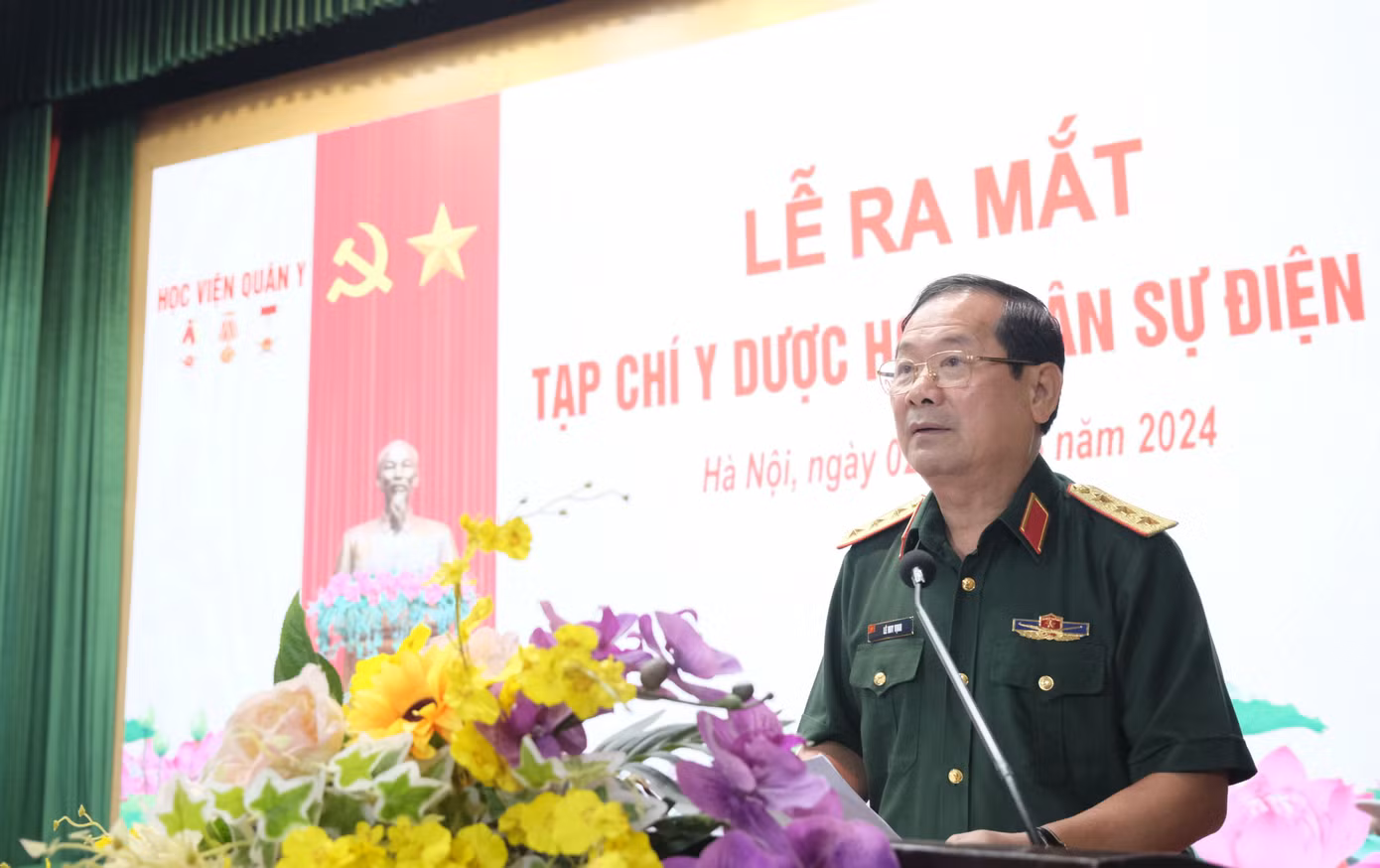 Thượng tướng Lê Huy Vịnh - Thứ trưởng Bộ Quốc phòng phát biểu tại Lễ ra mắt. Ảnh: Châu Linh