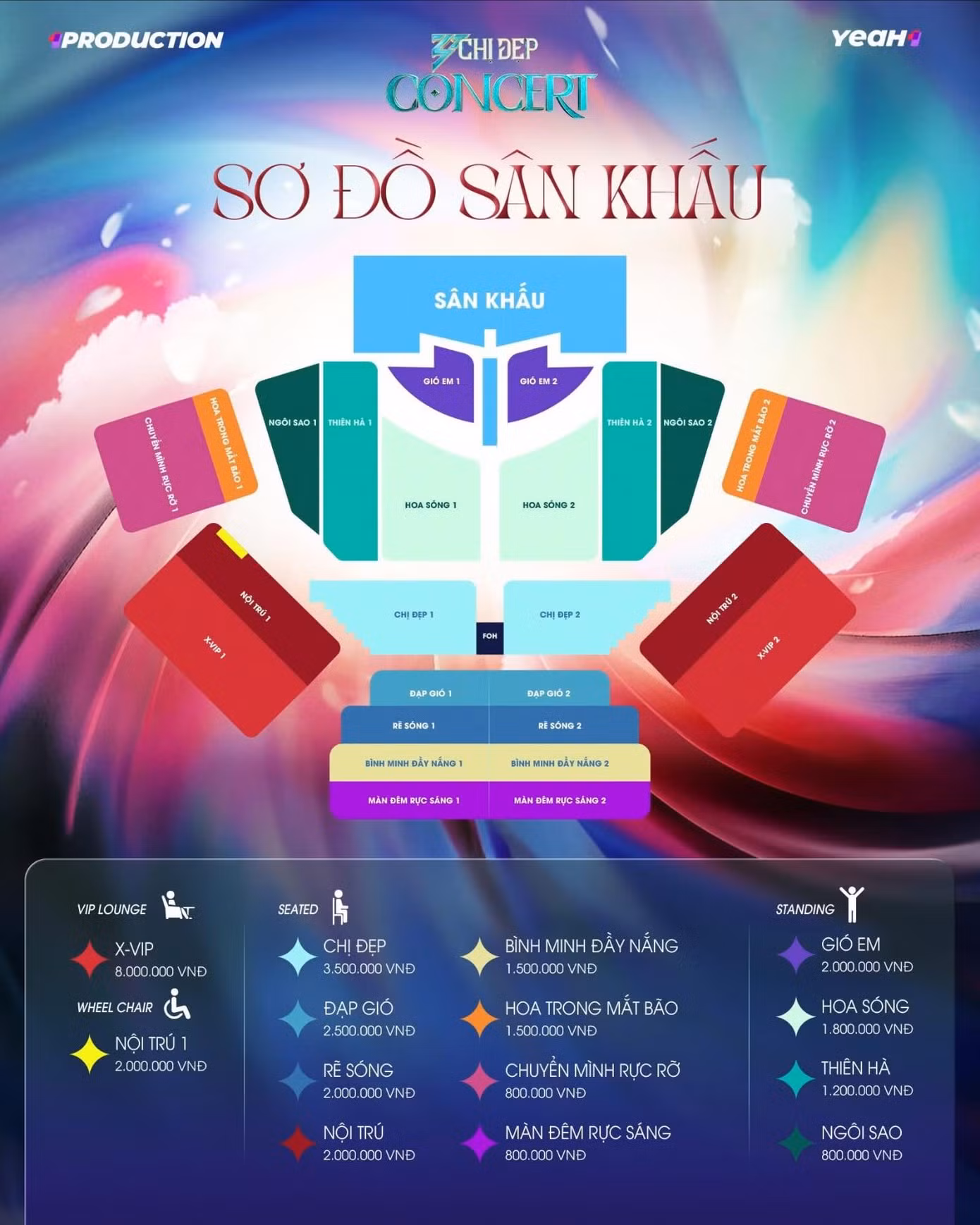 BTC chương trình cập nhật sơ đồ chỗ ngồi tại concert Chị Đẹp.