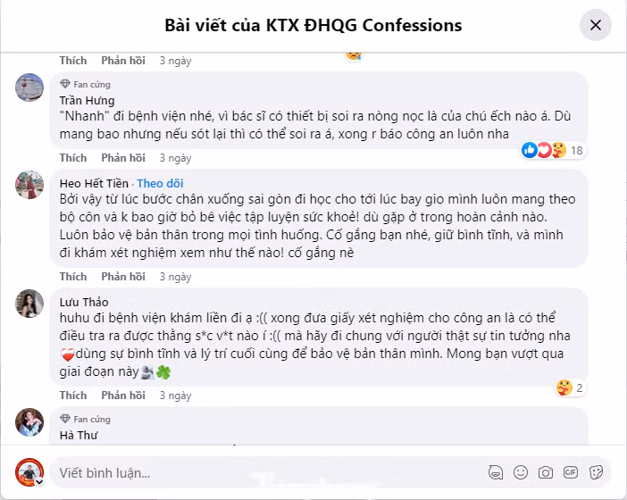 Bài viết thu hút khá nhiều bình luận, trong đó rất nhiều nữ sinh hoang mang, lo lắng