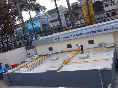 Sau nhiều năm xuống cấp, mới đây BV Nhi Đồng 1 mới đầu tư hệ thống xử lý nước thải