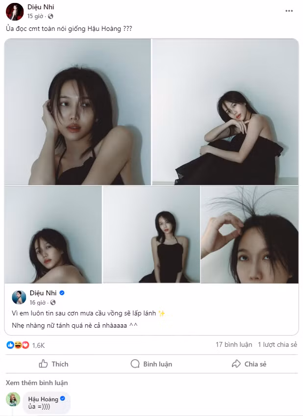 Diệu Nhi và Hậu Hoàng phải giật mình vì được nhận xét có nét giống nhau.