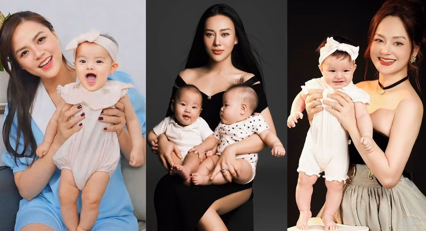 Bộ ba bạn diễn màn ảnh nhỏ: Thu Quỳnh, Phương Oanh, Lan Phương cùng chào đón những em bé Rồng dễ thương.