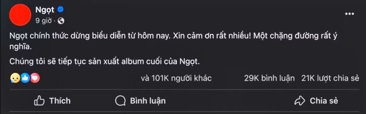 Bài đăng nhận được lượt quan tâm khủng từ công chúng.